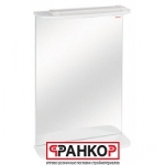 Зеркало (Уют) 45см с полочкой, свет,выкл., розетка белое с установкой в Москве